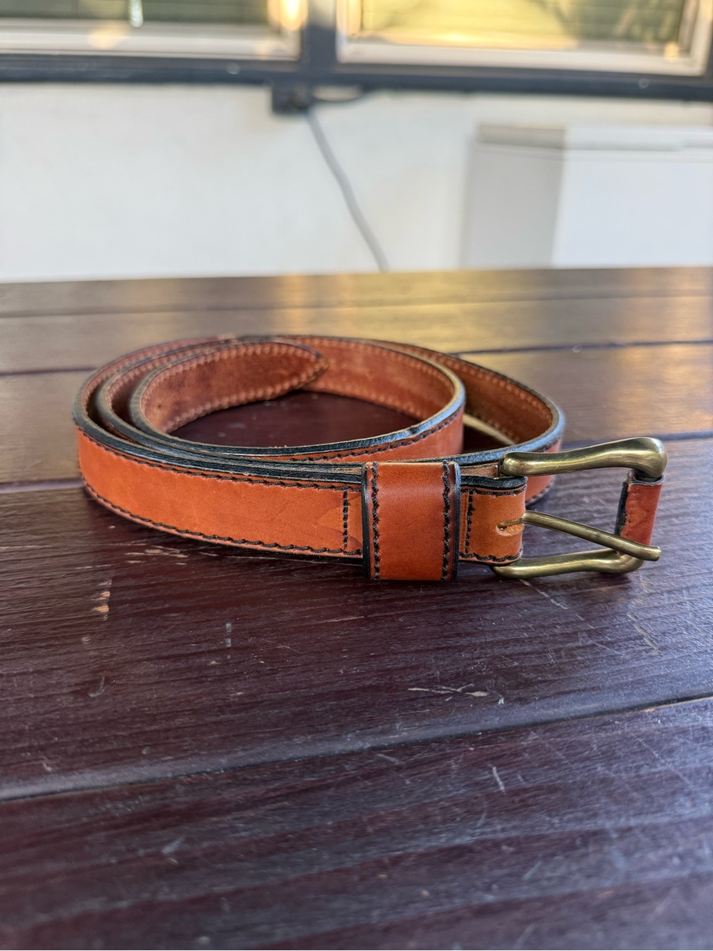 Colours By Alexander Julian’s Brown Leather Belt Size 49